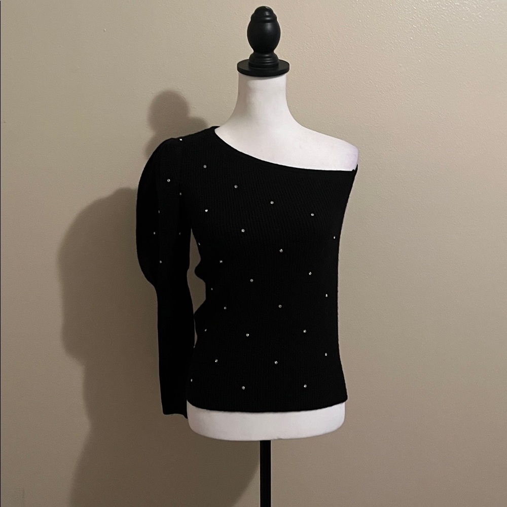 Design History Black Knit with Diamond look Accents - Picture 6 of 6